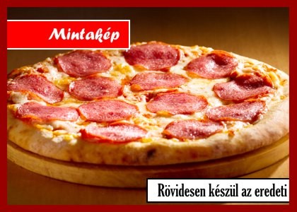 CSIRKEMÁJAS Pizza 50 cm tejfölös alap,sonka,csirkemáj,zöldborsó,lilahagyma,sajt