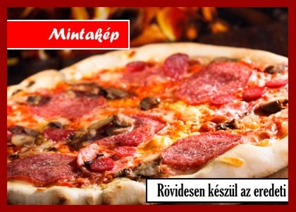 MÁJKRÉMES Pizza 24 cm tejfölös alap,májkrém,darálthús,sonka,hagyma,savanyú uborka,pepperoni/édes/,sajt